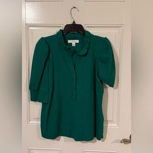 Lilly Pulitzer Green Ruffled Top